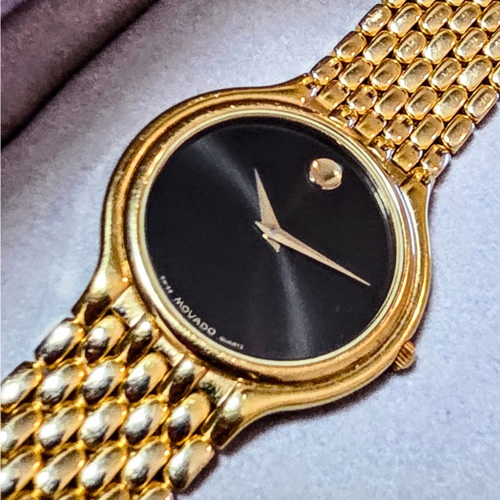 Movado Mens Classic 1980s Swiss Made Gold Tone Mens Watch